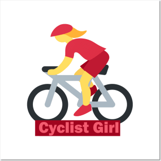 Cyclist girl Posters and Art
